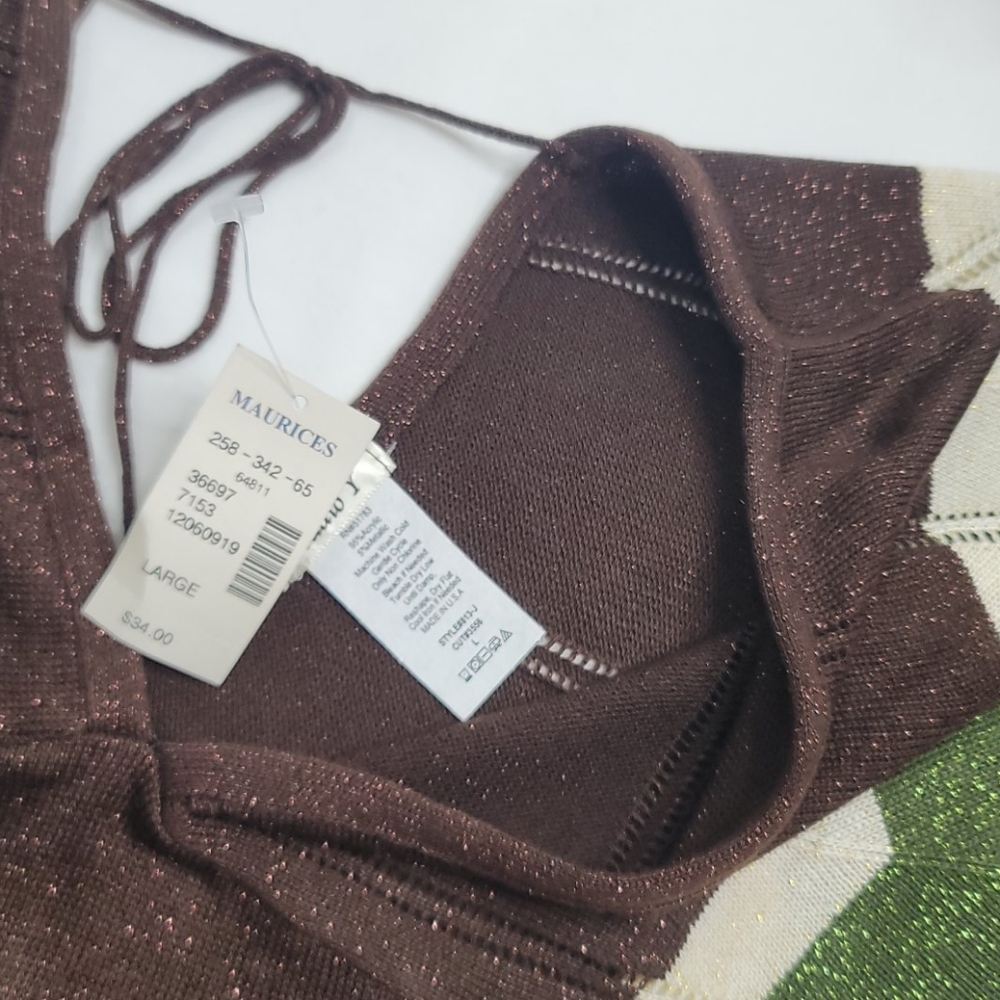 Maurices Studio Y brown top sz Large NWT - Picture 4 of 12
